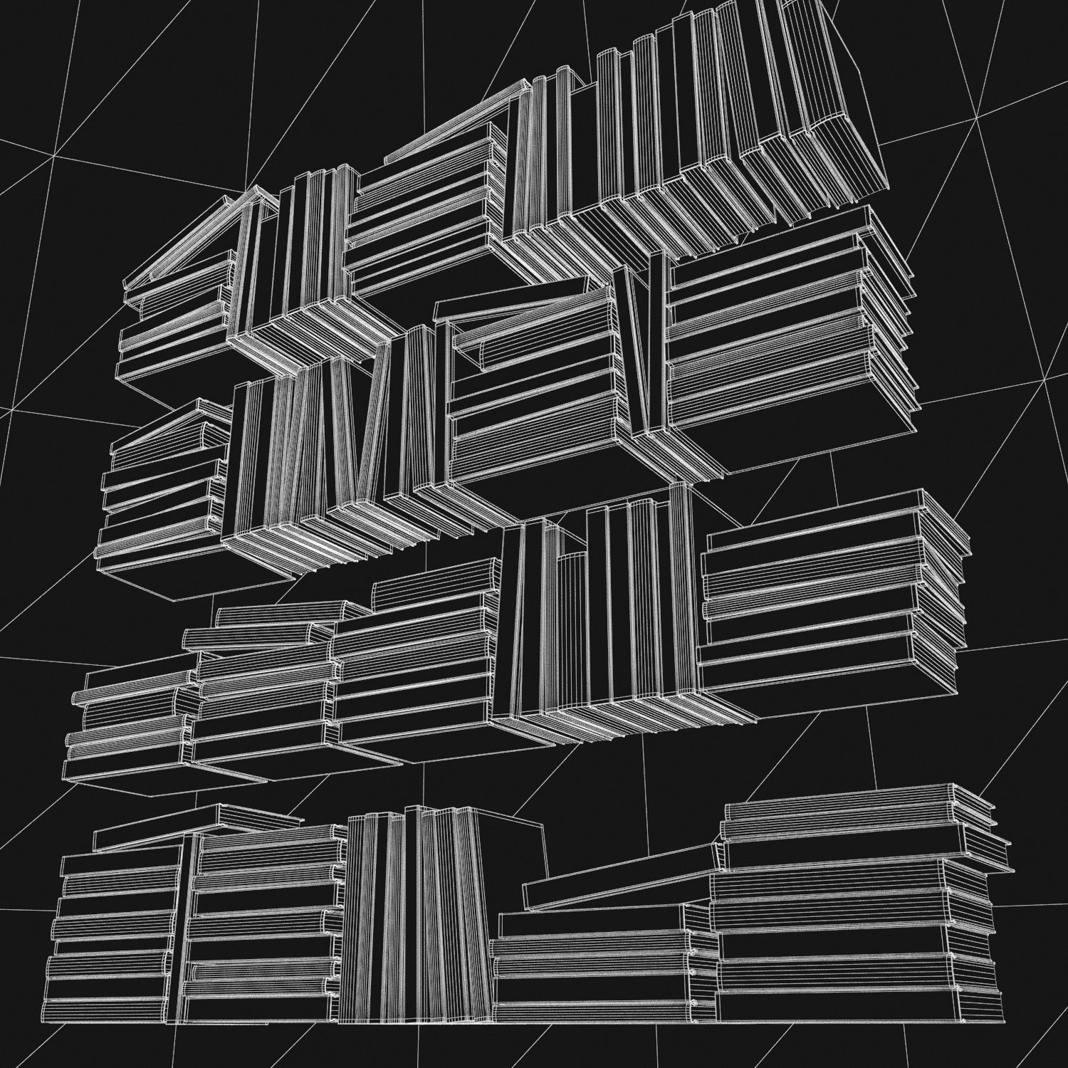 Books 150 pieces 2-4-3 Low-poly 3D model_26