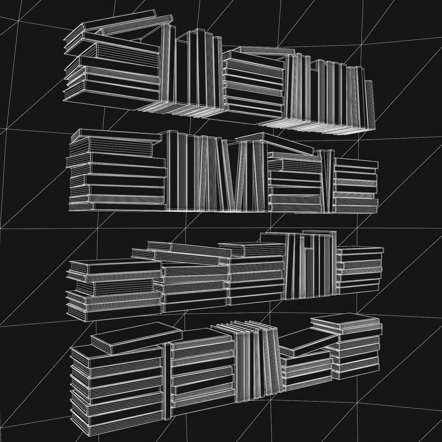 Books 150 pieces 2-4-3 Low-poly 3D model_25