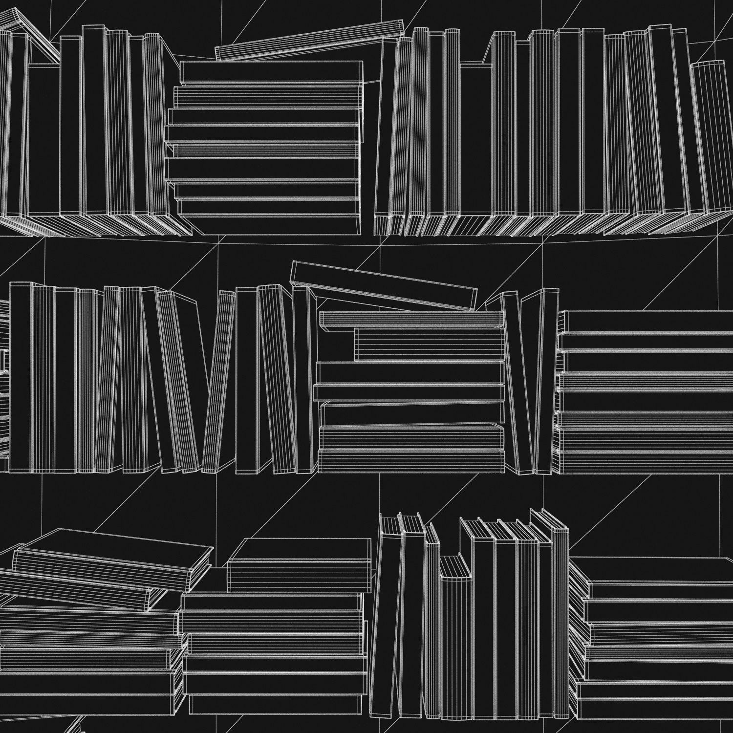Books 150 pieces 2-4-3 Low-poly 3D model_29