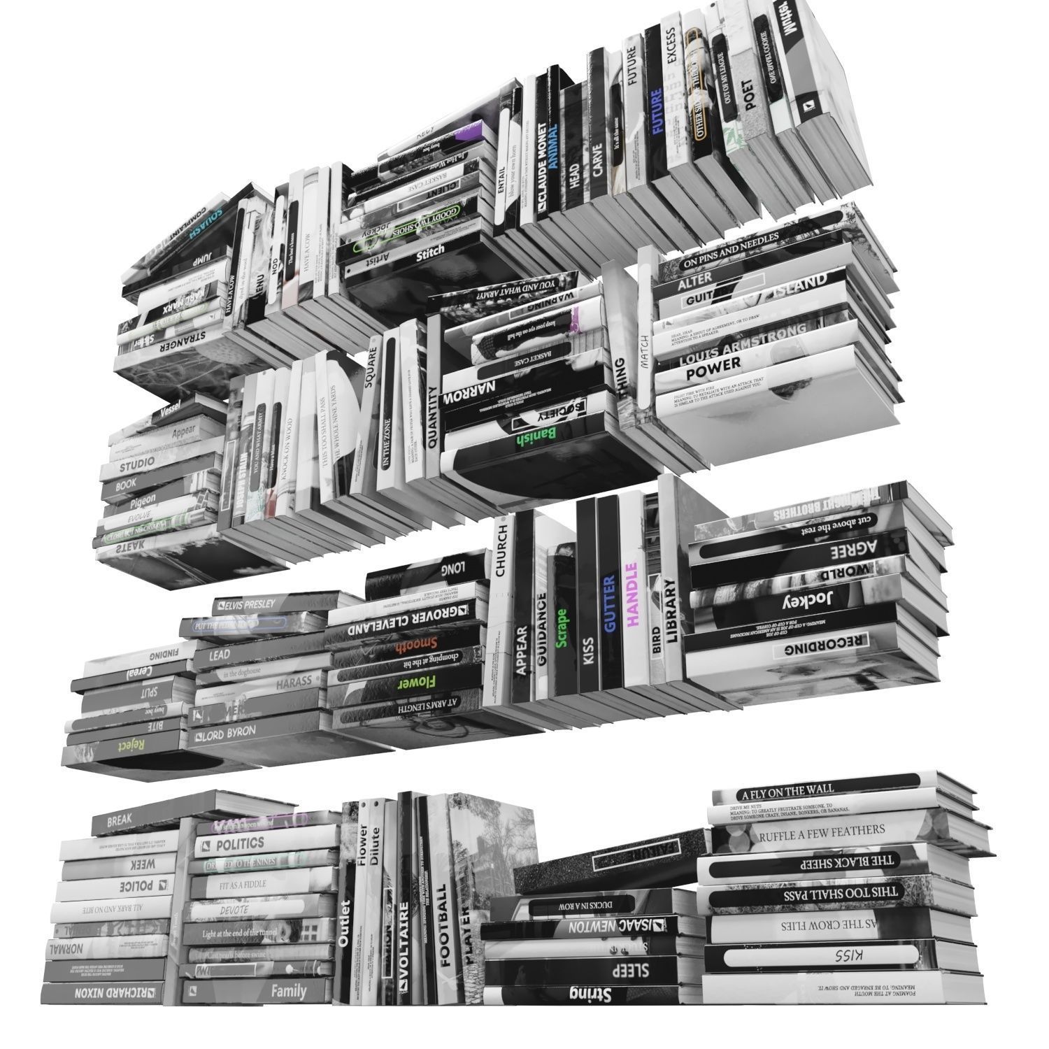 Books 150 pieces 2-4-3 Low-poly 3D model_5