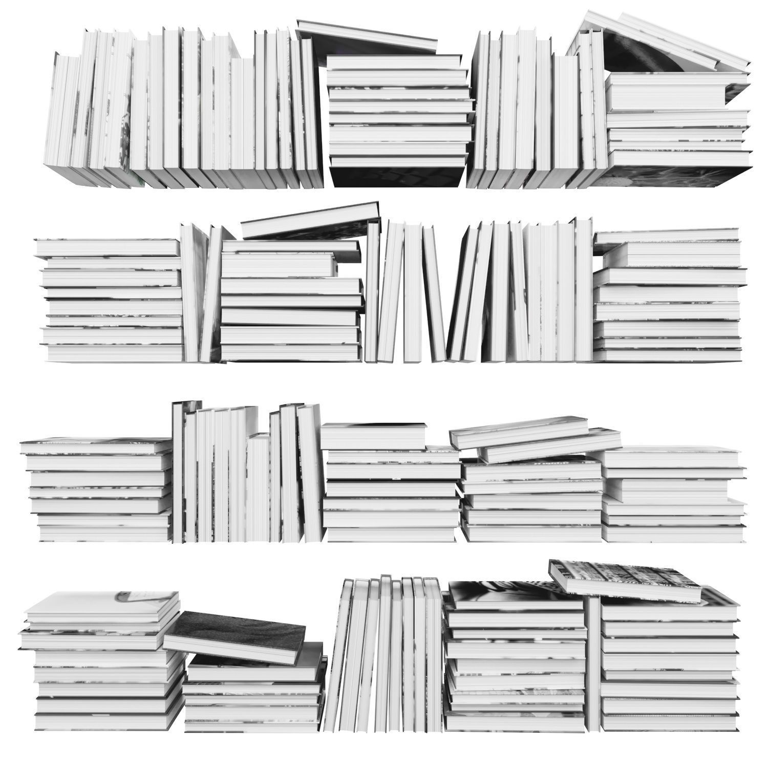 Books 150 pieces 2-4-3 Low-poly 3D model_15