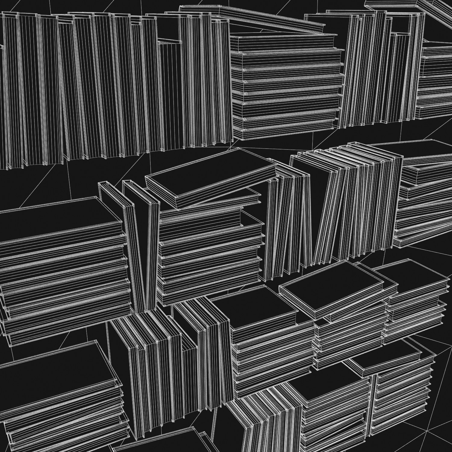 Books 150 pieces 2-4-5 Low-poly 3D model_28