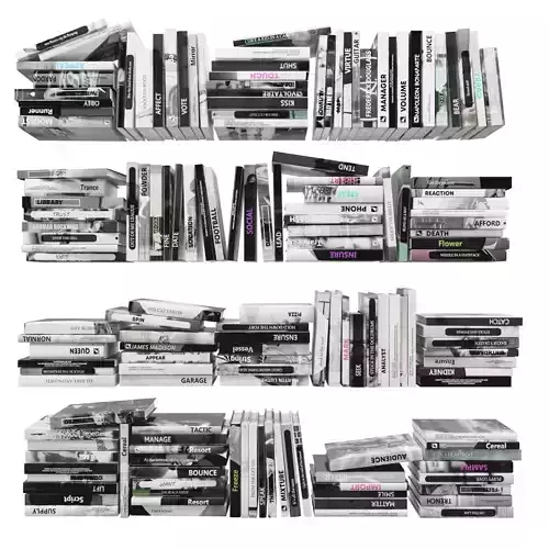 Books 150 pieces 2-4-5 Low-poly 3D model