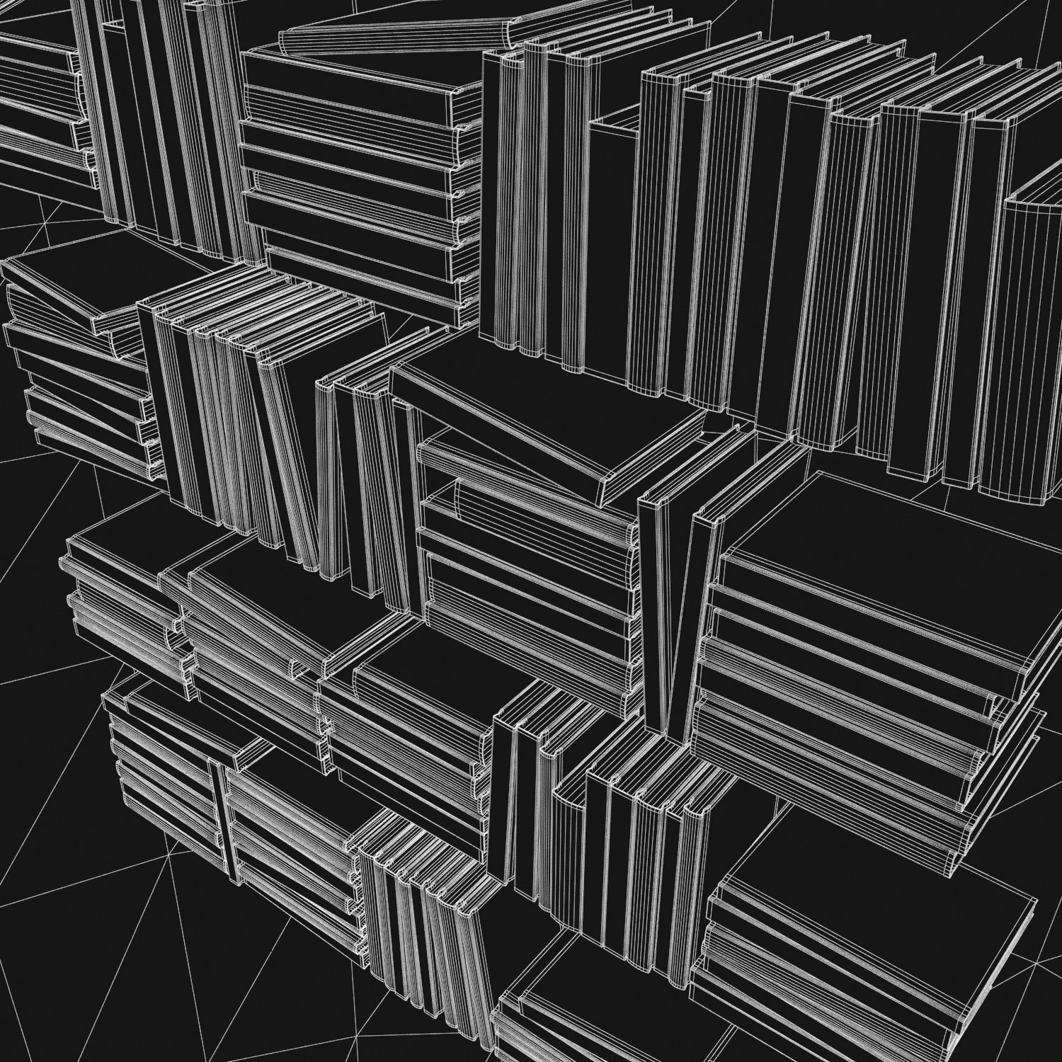 Books 150 pieces 2-4-5 Low-poly 3D model_34