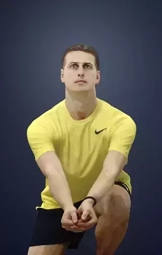 Romance Sportswear Casual Man playing volleyball digging Low-poly 3D model