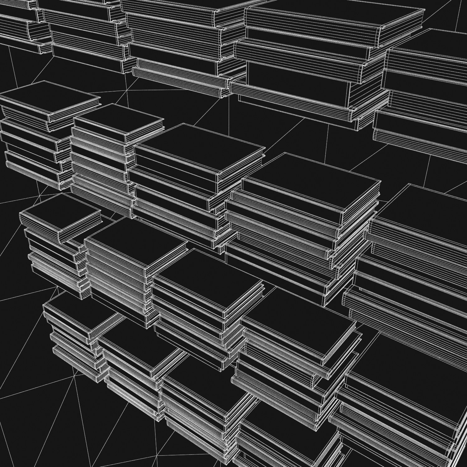 Books 150 pieces 2-5-2 Low-poly 3D model_34