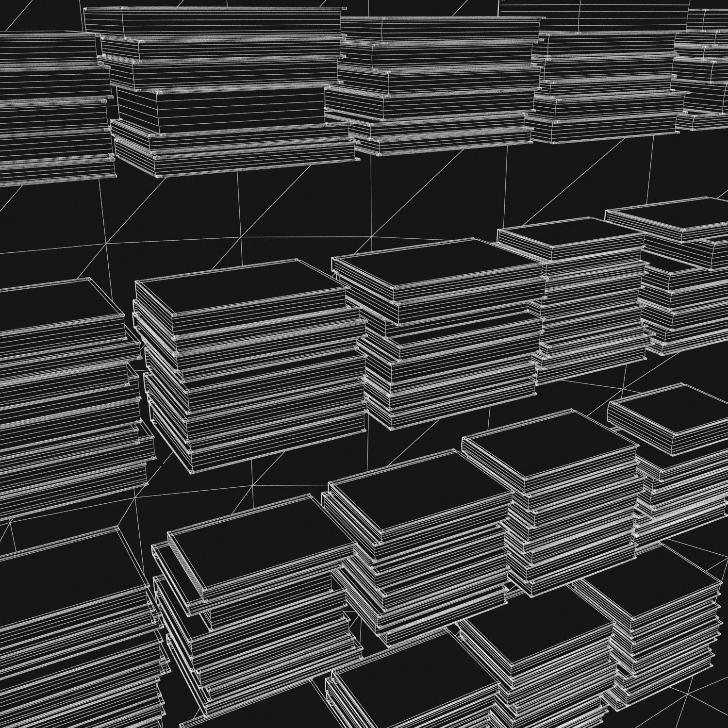 Books 150 pieces 2-5-2 Low-poly 3D model_28