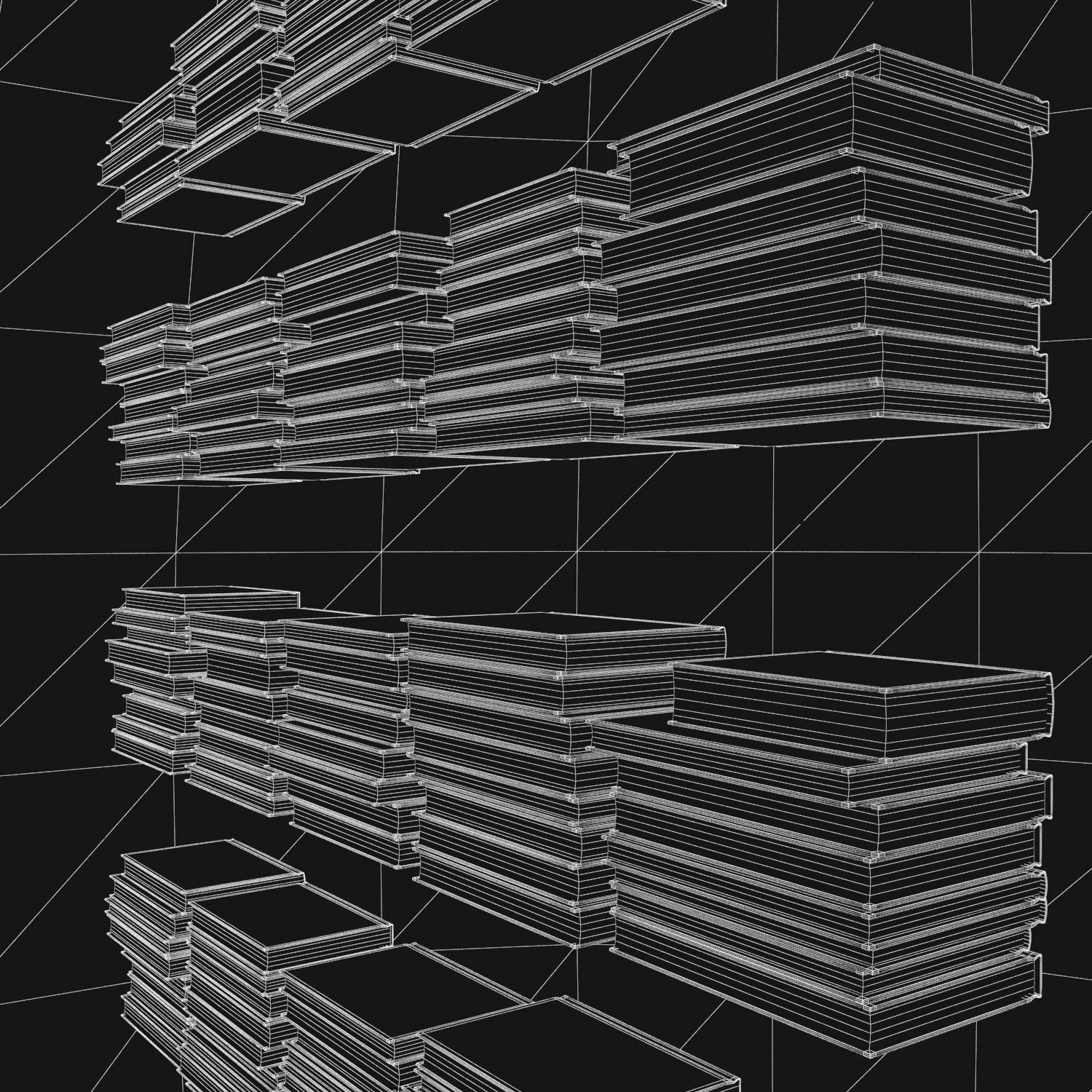 Books 150 pieces 2-5-2 Low-poly 3D model_30