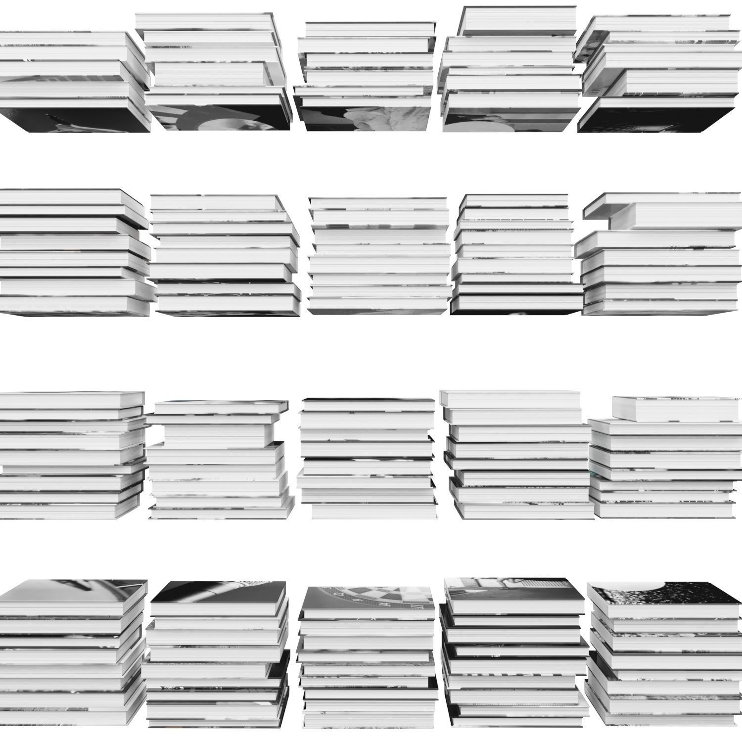 Books 150 pieces 2-5-2 Low-poly 3D model_15