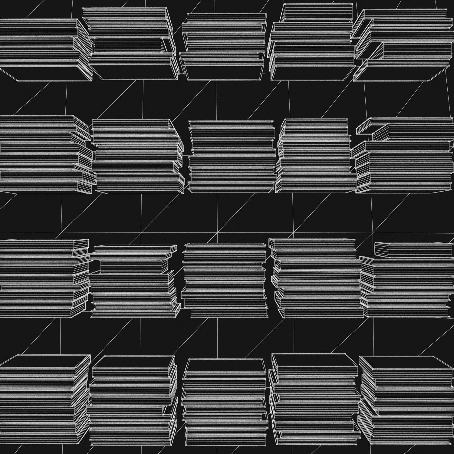 Books 150 pieces 2-5-2 Low-poly 3D model_31