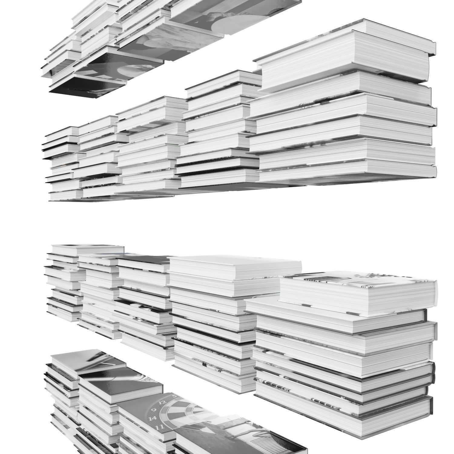 Books 150 pieces 2-5-2 Low-poly 3D model_13