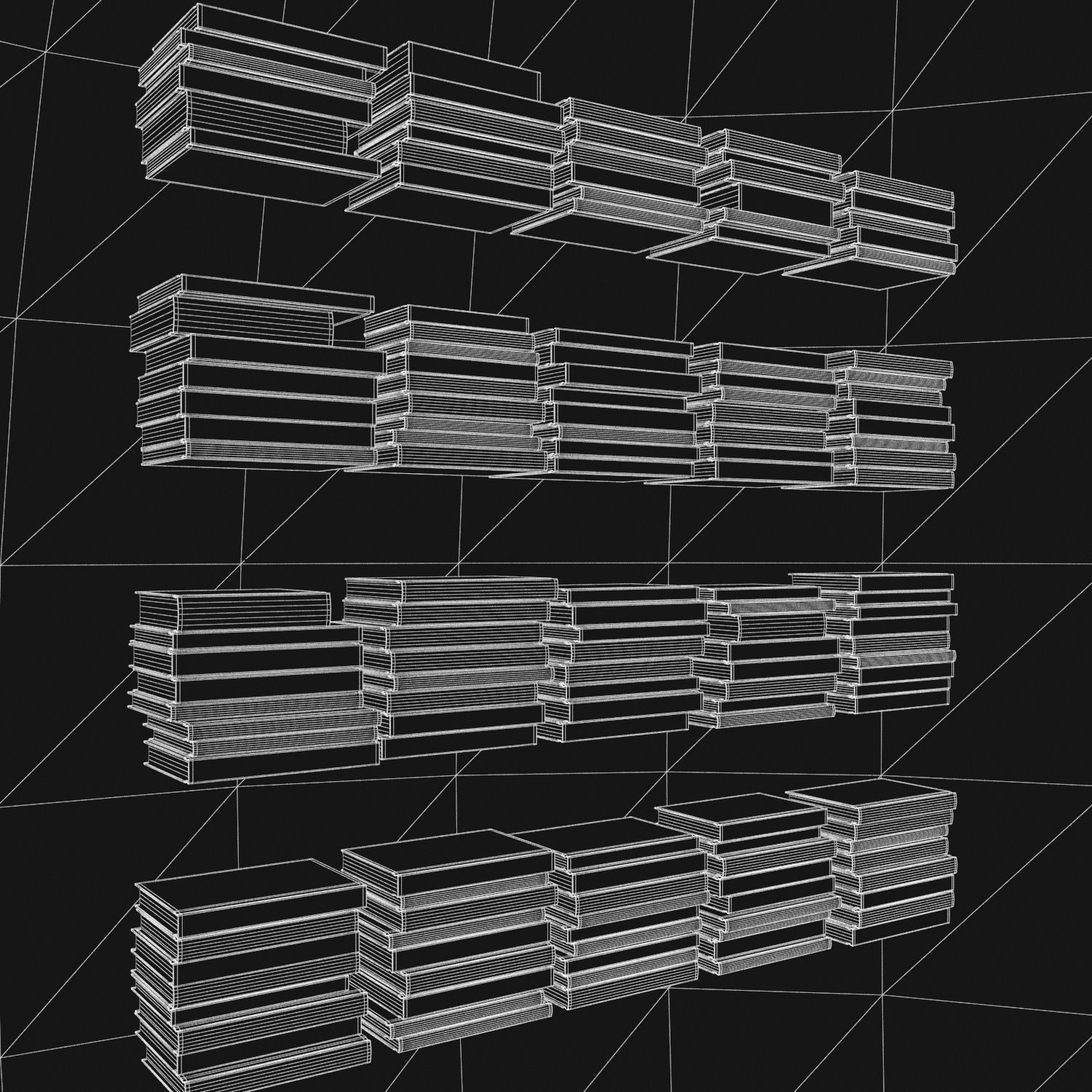 Books 150 pieces 2-5-2 Low-poly 3D model_25