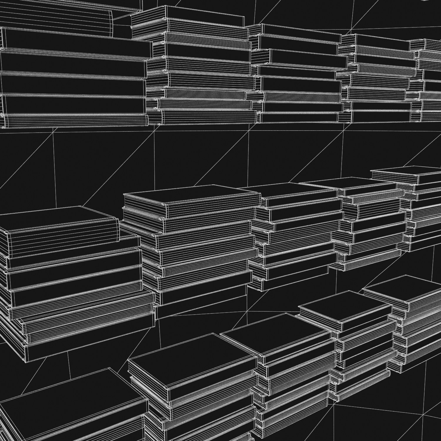 Books 150 pieces 2-5-2 Low-poly 3D model_33