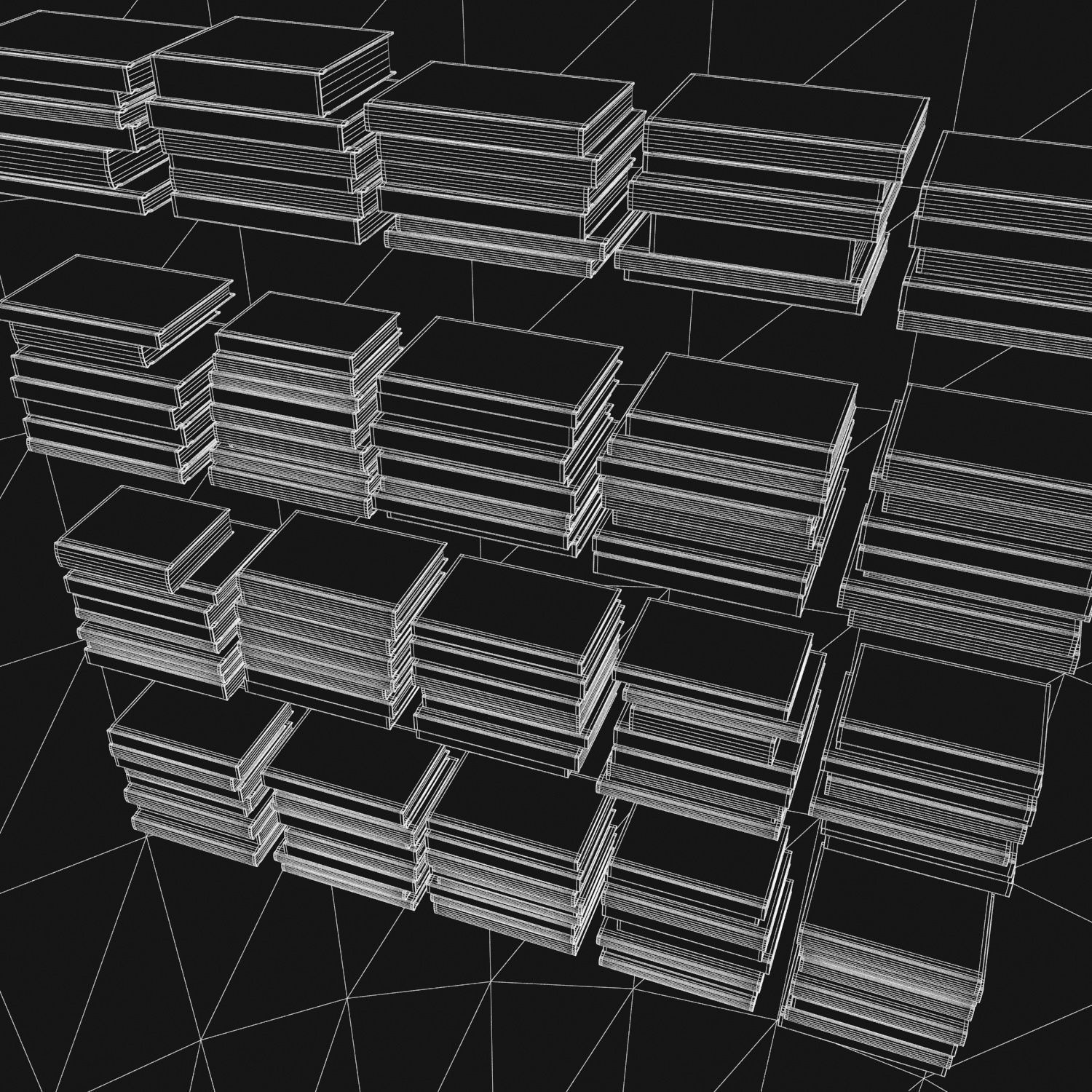 Books 150 pieces 2-5-2 Low-poly 3D model_27