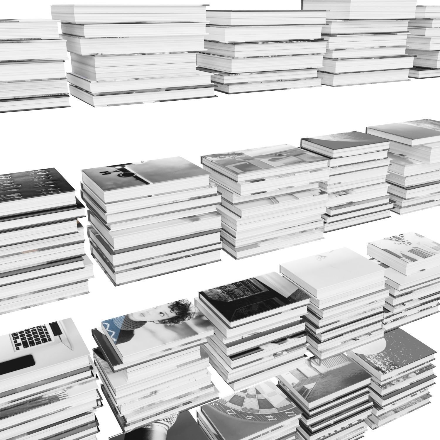Books 150 pieces 2-5-2 Low-poly 3D model_9