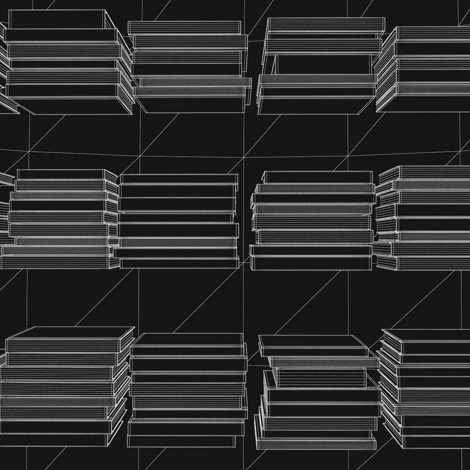 Books 150 pieces 2-5-2 Low-poly 3D model_29