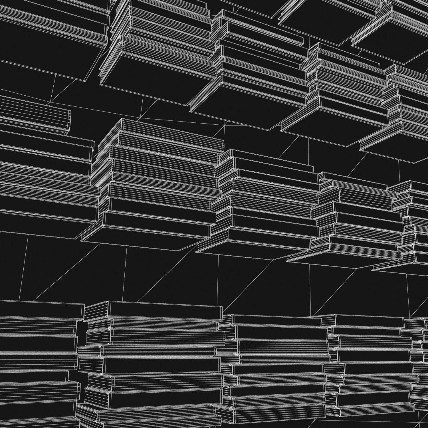 Books 150 pieces 2-5-2 Low-poly 3D model_32