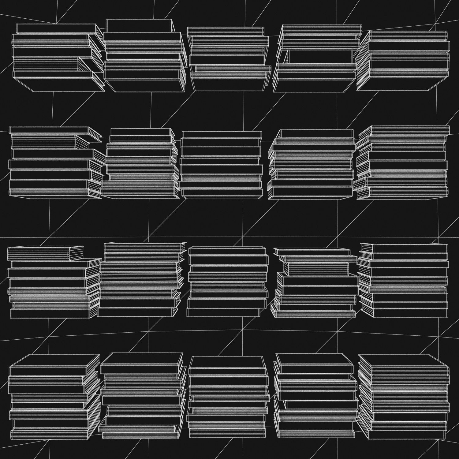 Books 150 pieces 2-5-2 Low-poly 3D model_24