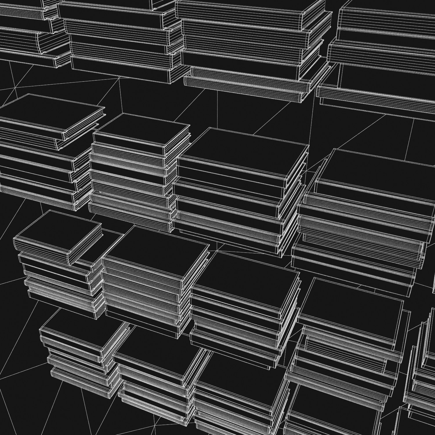 Books 150 pieces 2-5-2 Low-poly 3D model_35