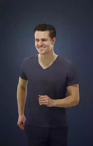 Virtue Sportswear Casual Man Running playing football joggin Low-poly 3D model