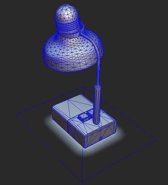 Old Soviet Desk Lamp Low-poly 3D model_5