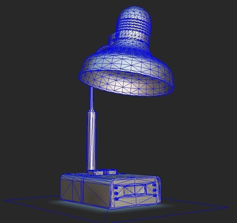 Old Soviet Desk Lamp Low-poly 3D model_3