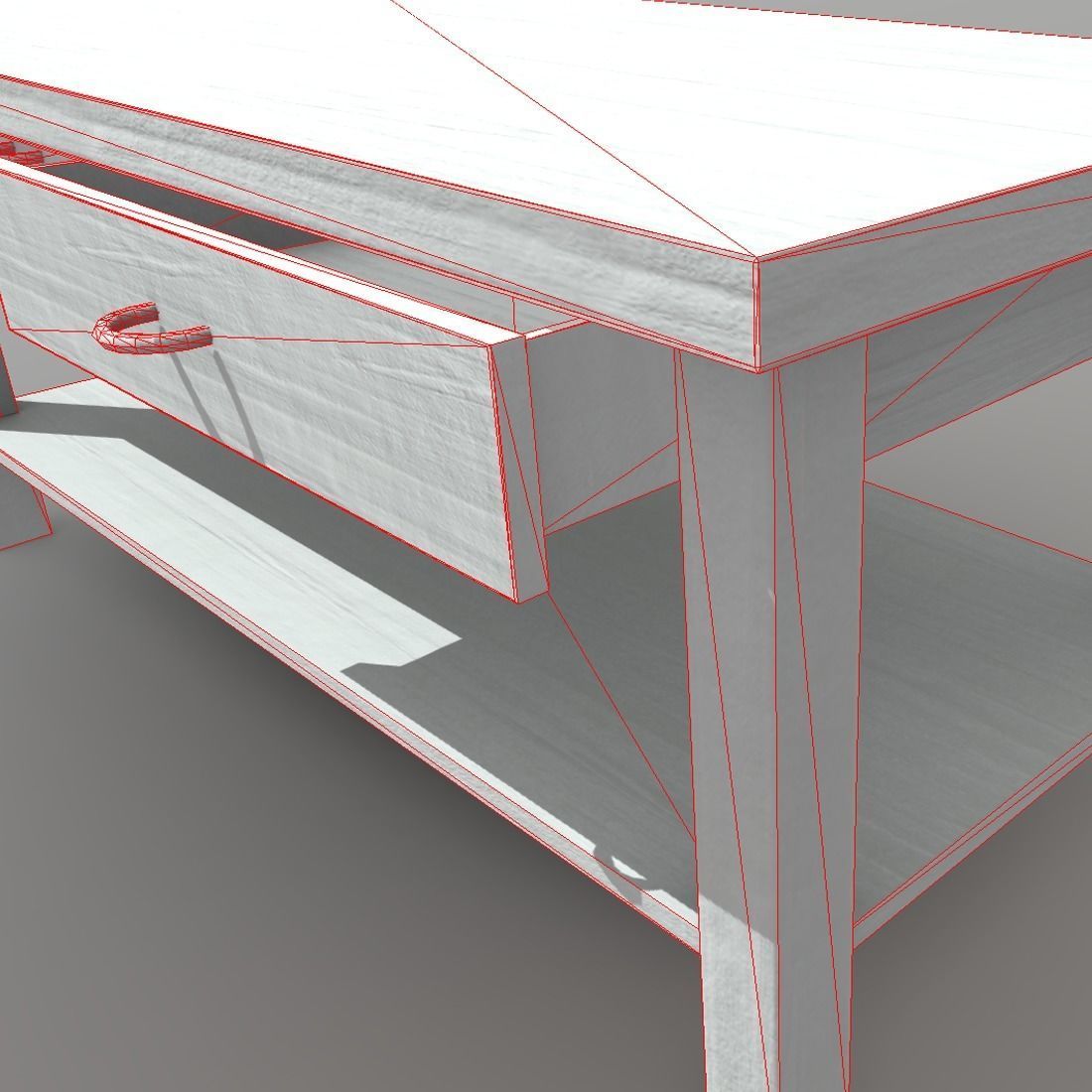 Table 2 coffee with drawers Low-poly 3D model_8