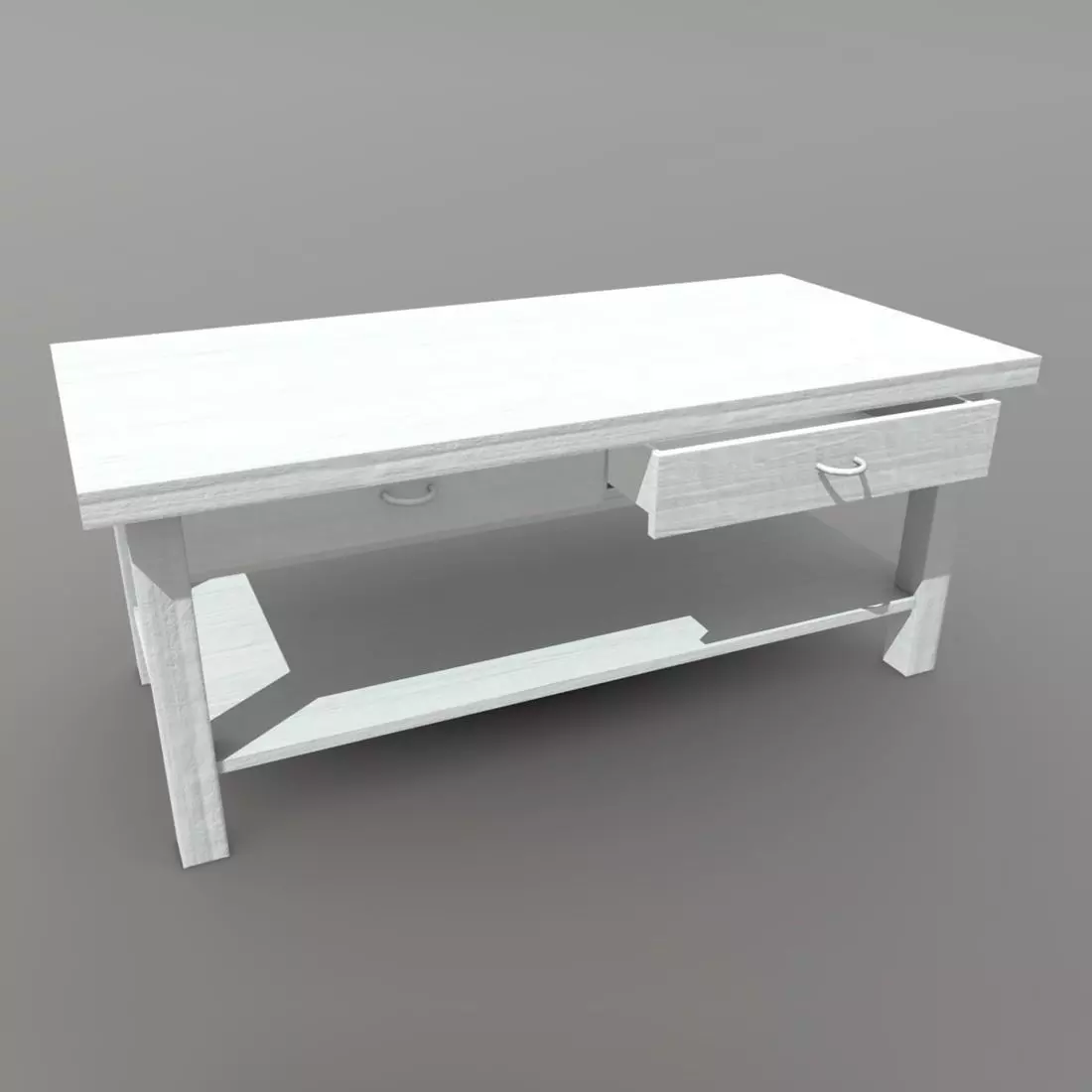 Table 2 coffee with drawers Low-poly 3D model_0