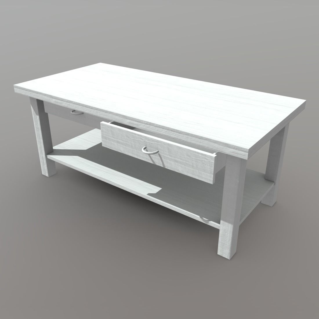 Table 2 coffee with drawers Low-poly 3D model_1
