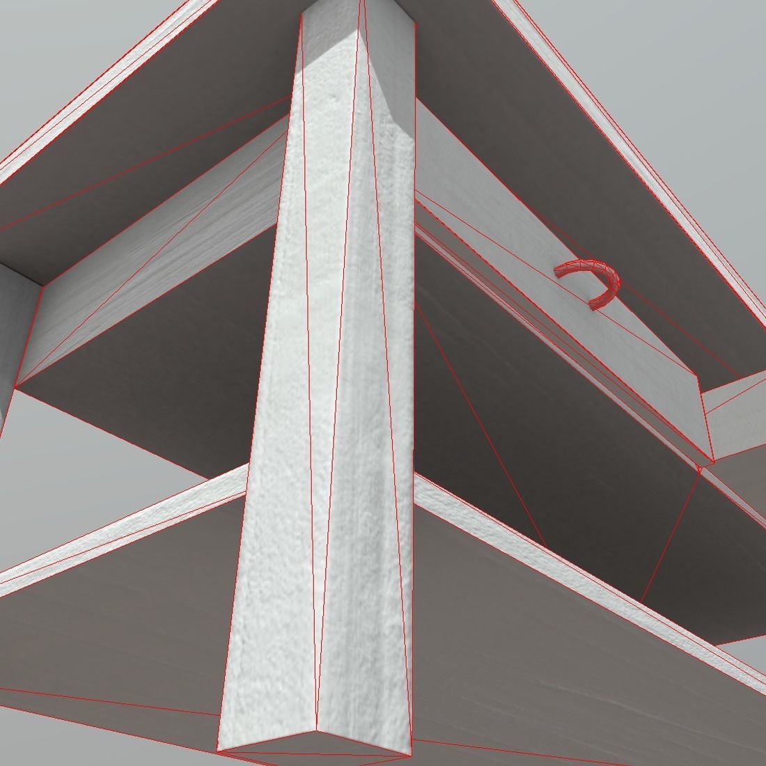 Table 2 coffee with drawers Low-poly 3D model_9