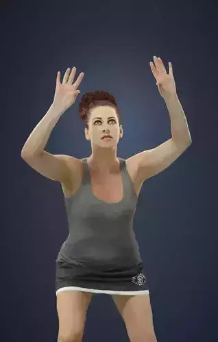 Yearn Sportswear Skirt Woman playing volleyball Low-poly 3D model