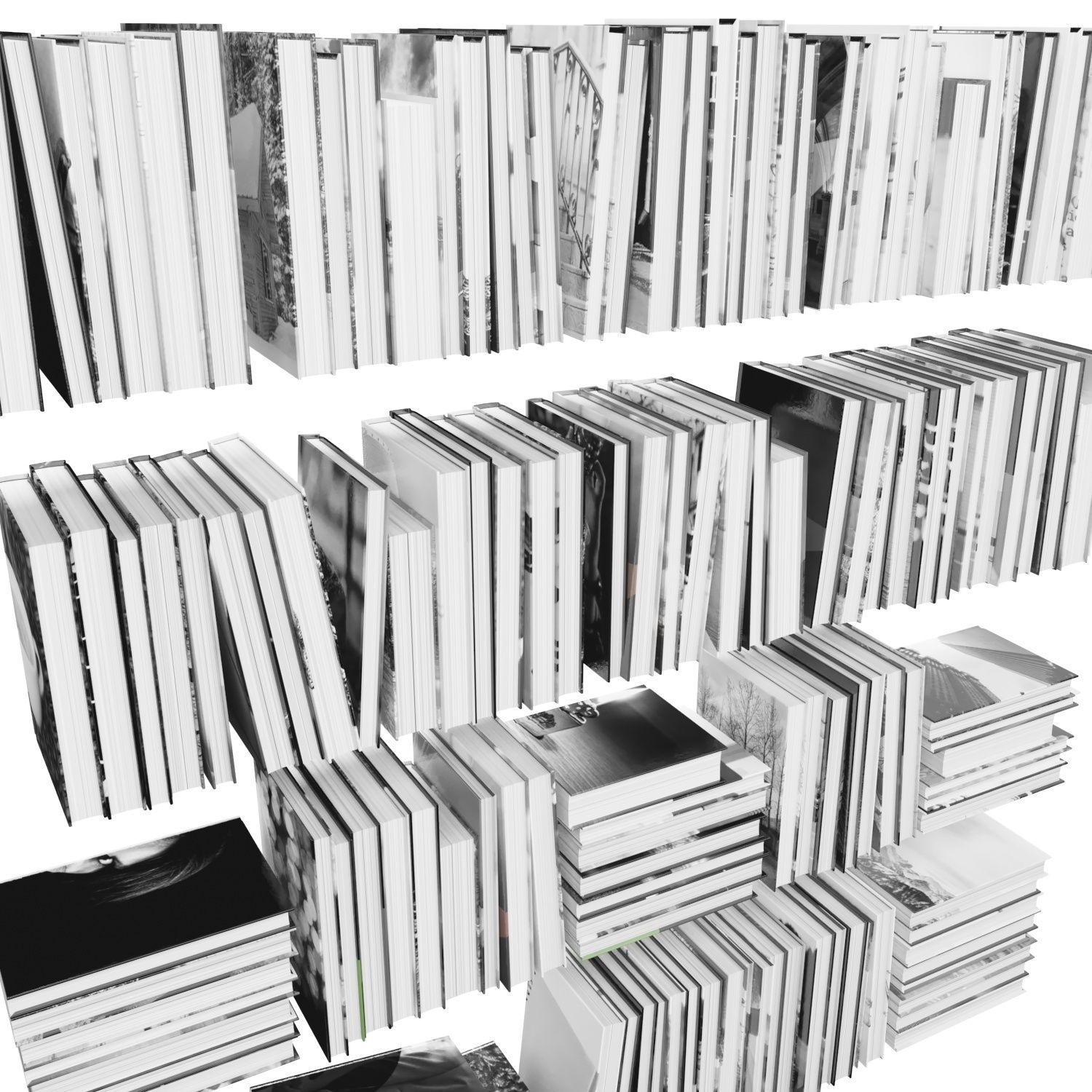 Books 150 pieces 2-6-4 Low-poly 3D model_8