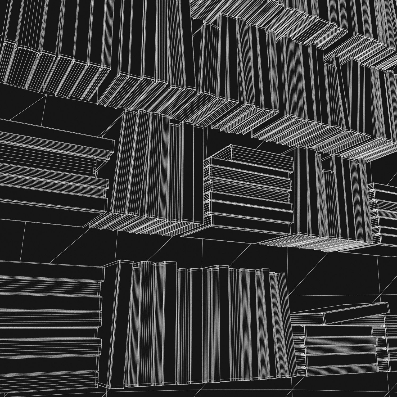 Books 150 pieces 2-6-4 Low-poly 3D model_32