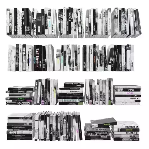 Books 150 pieces 2-6-4 Low-poly 3D model