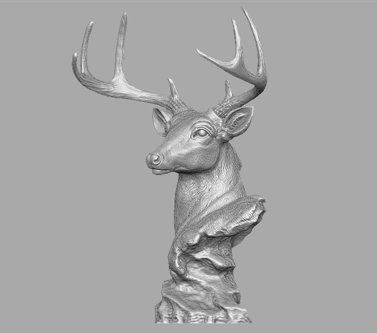 deer head skulpture 3D print model_2