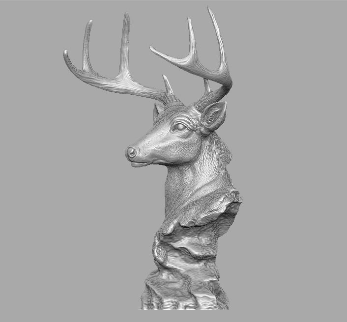 deer head skulpture 3D print model_3