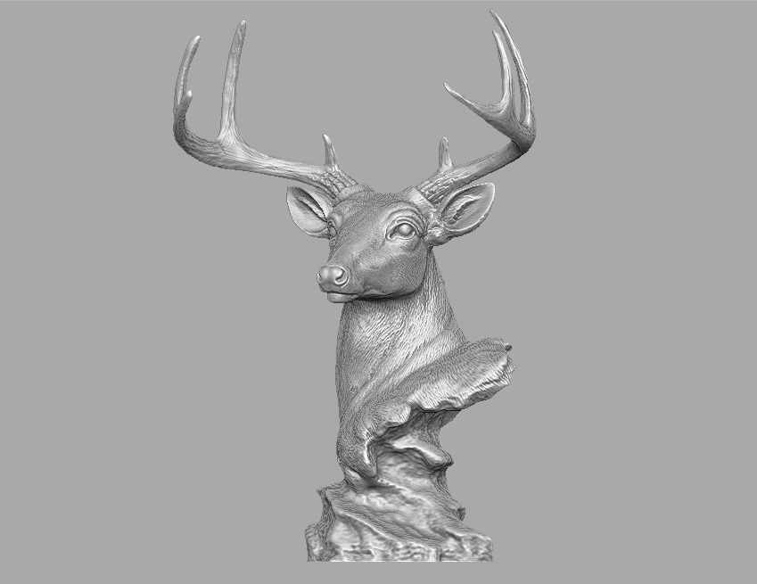 deer head skulpture 3D print model_1