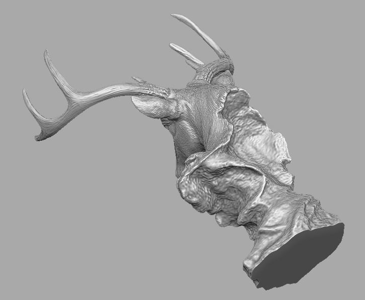 deer head skulpture 3D print model_29