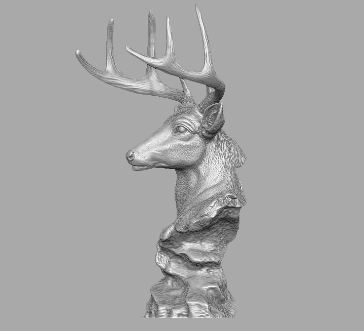 deer head skulpture 3D print model_4