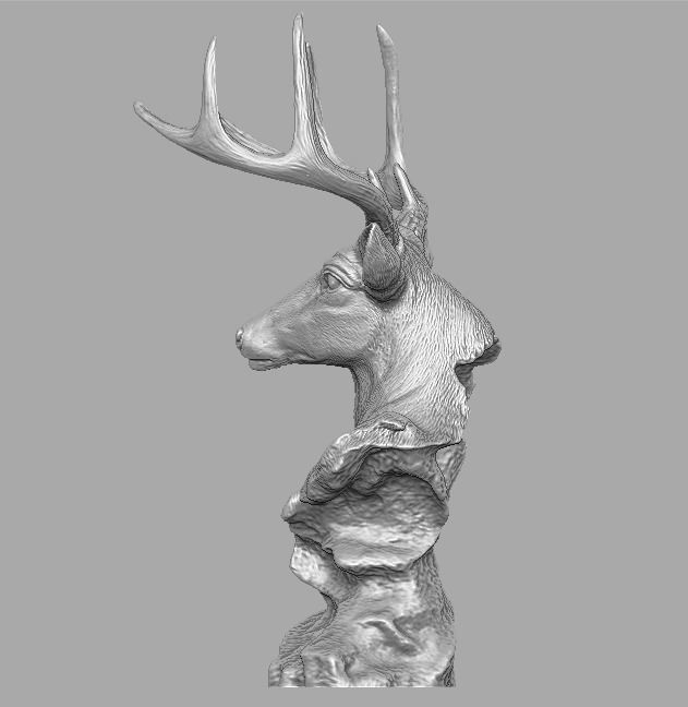 deer head skulpture 3D print model_6