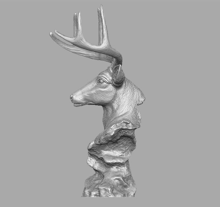 deer head skulpture 3D print model_5