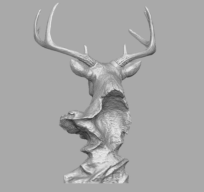 deer head skulpture 3D print model_10