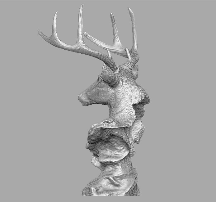 deer head skulpture 3D print model_7