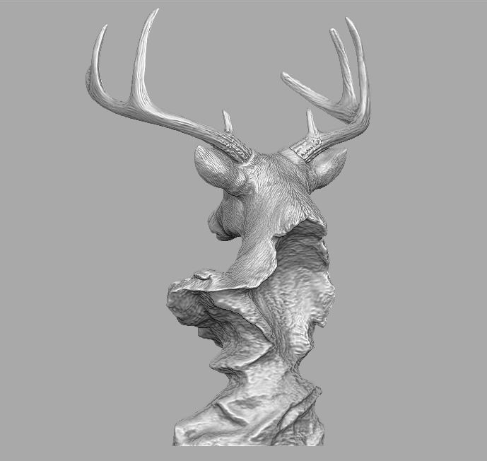 deer head skulpture 3D print model_9