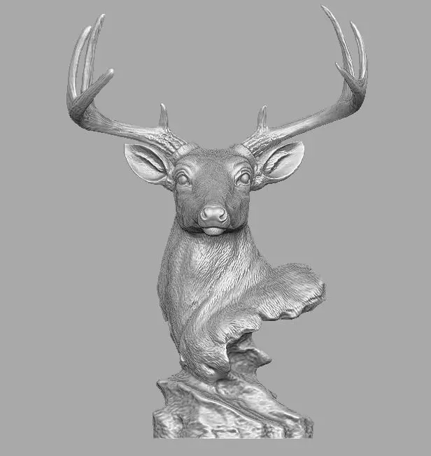 deer head skulpture 3D print model_0