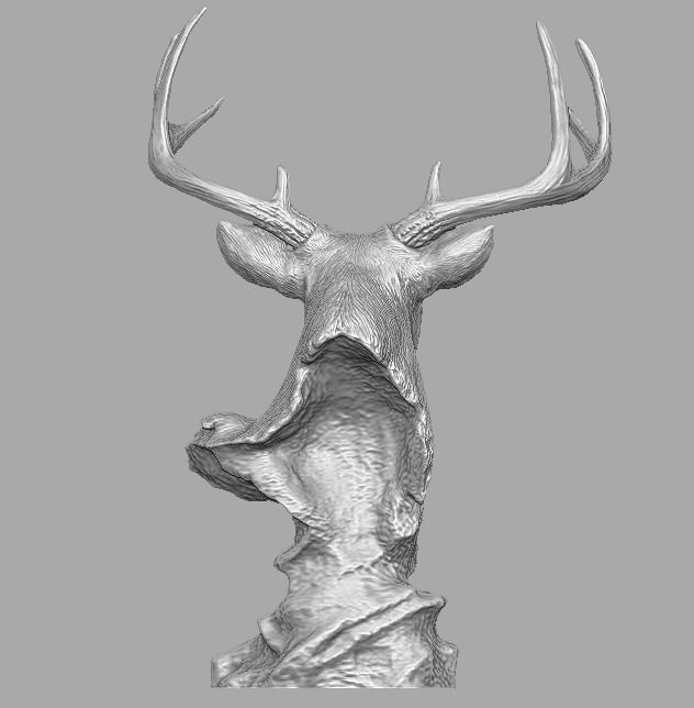 deer head skulpture 3D print model_12