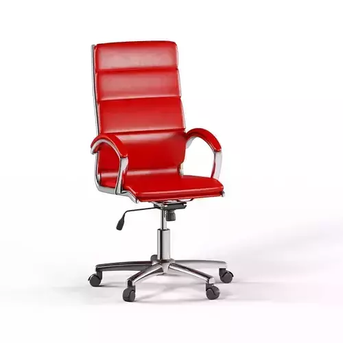 High Back Red Leather Executive Office Chair Low-poly 3D model