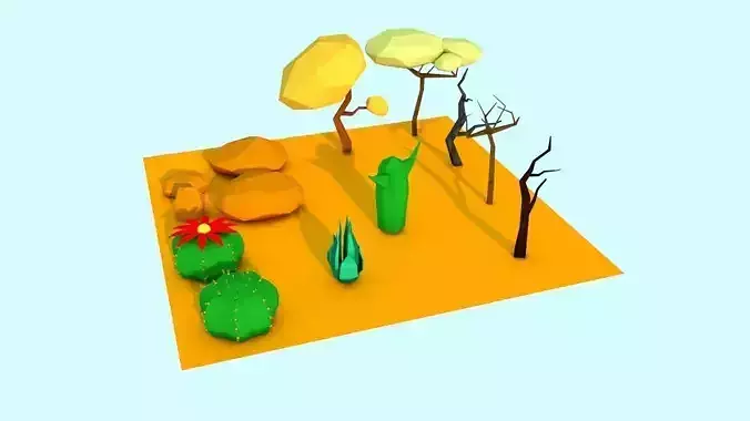 Low Poly Desert Pack Low-poly 3D model