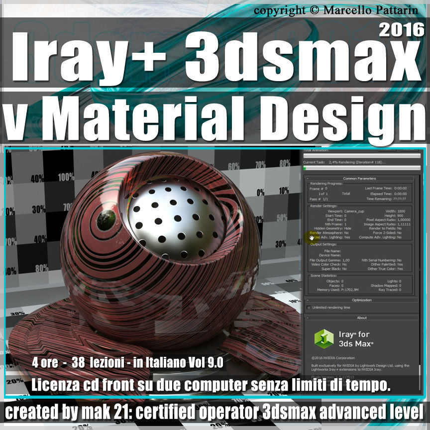 Iray piu in 3dsmax 2016 vMaterial Design Vol 9 Cd Front