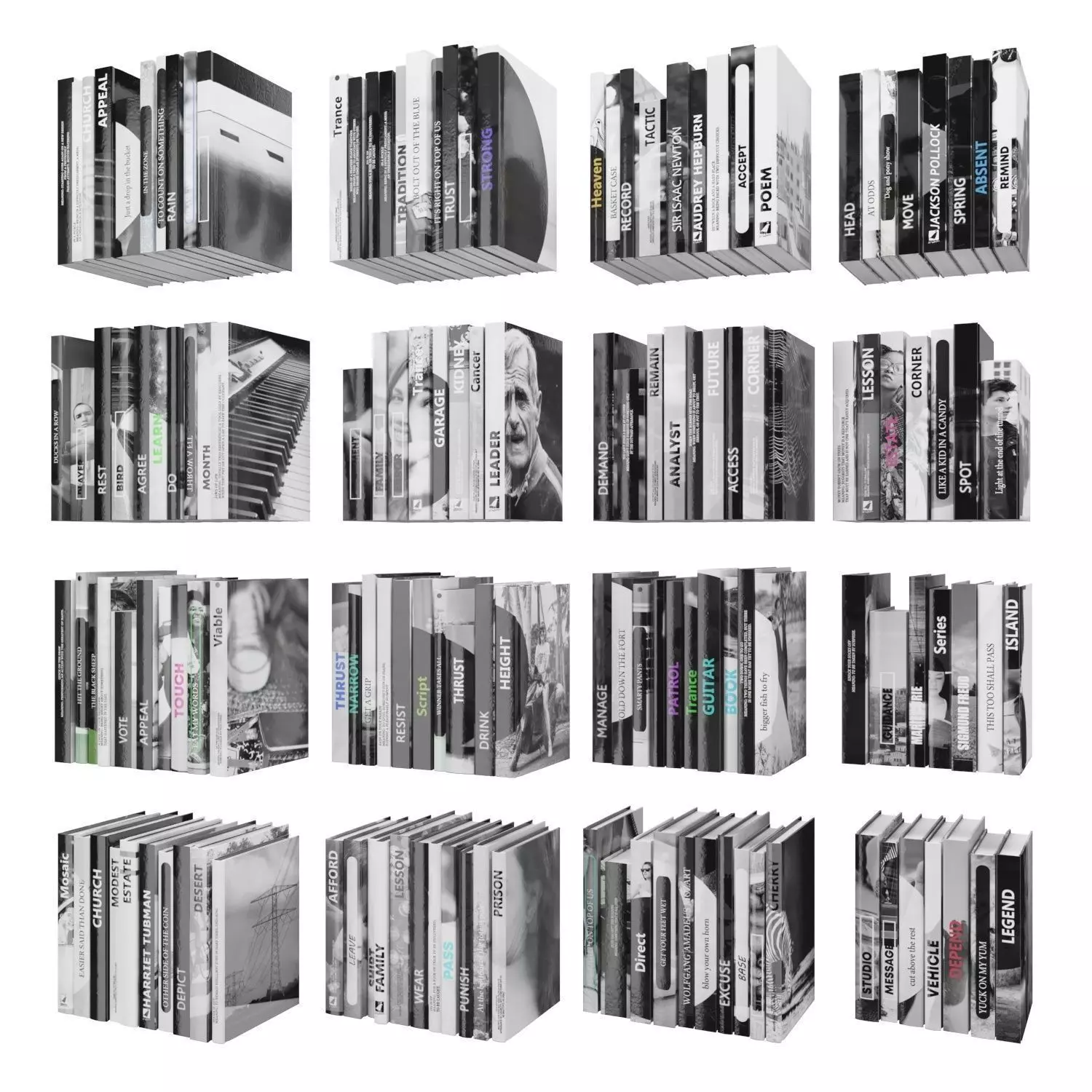 Books 150 pieces 2-9-1 Low-poly 3D model_0